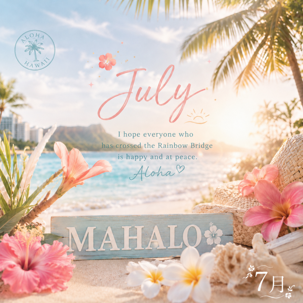 MAHALO6月のお礼と7月のご挨拶