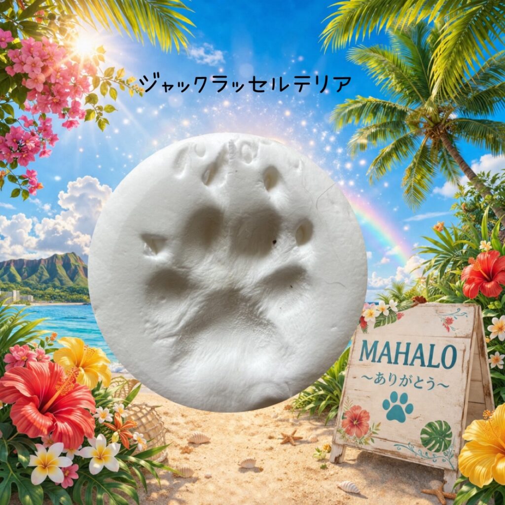 MAHALOにて対応させて頂いたジャックラッセルテリアの足型