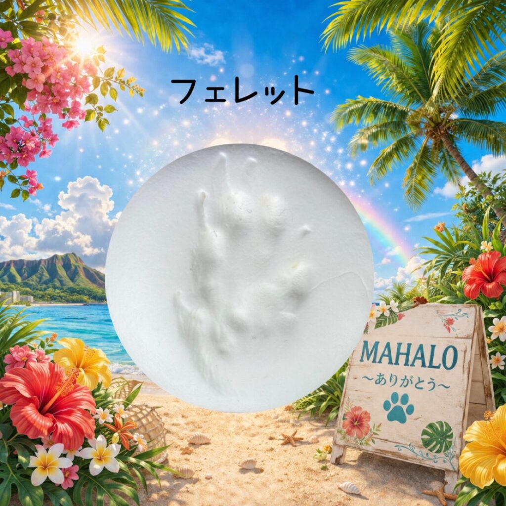 MAHALOにて対応させて頂いたフェレットの足型