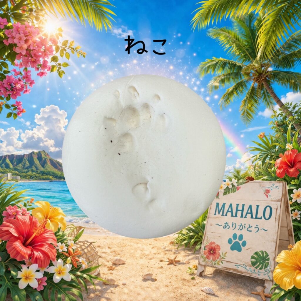 MAHALOにて対応させて頂いたねこちゃんの足型