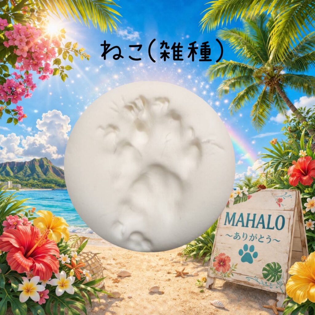 MAHALOにて対応させて頂いたねこちゃんの足型