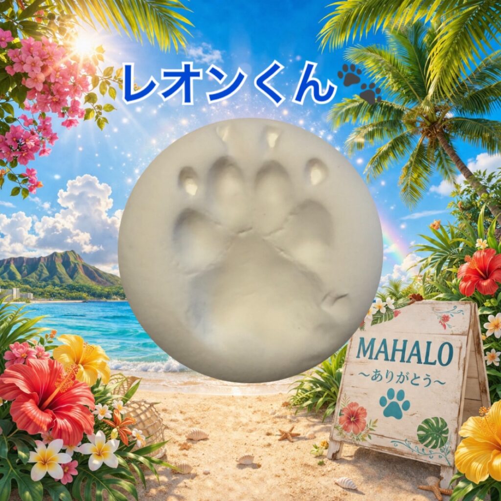 MAHALOにて対応させて頂いたねこちゃんの足型