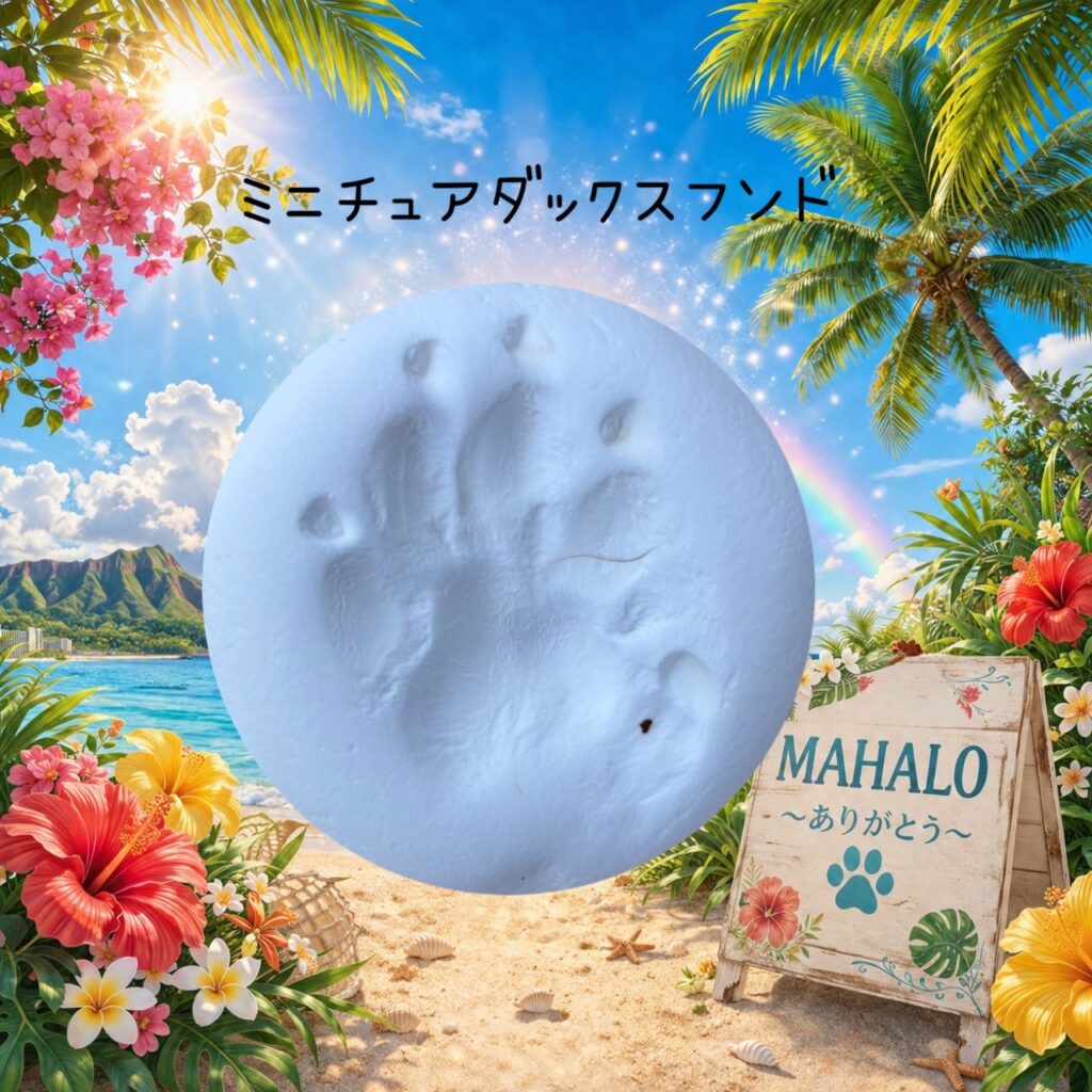 MAHALOにて対応させて頂いたミニチュアダックスフンドの足型