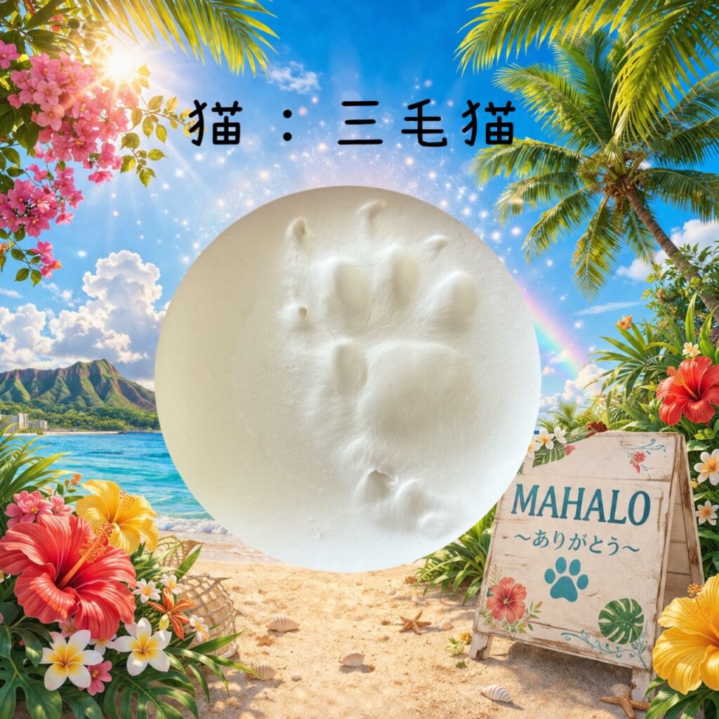 MAHALOにて対応させて頂いた三毛猫の足型
