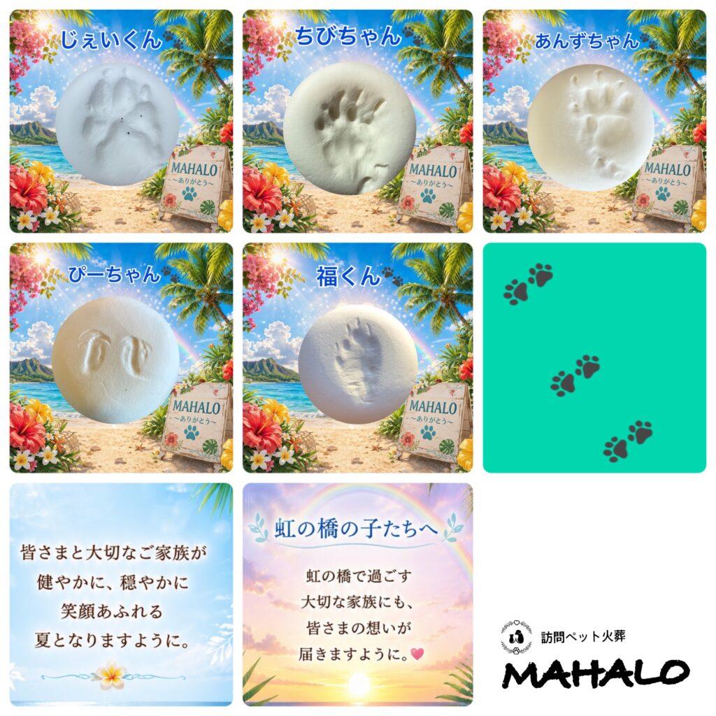 MAHALOにて対応させて頂いたペットちゃんの足型