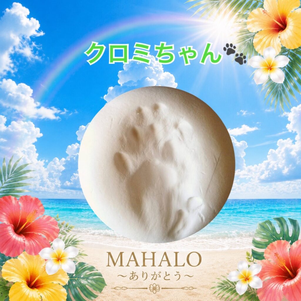 MAHALOにて対応させて頂いた黒猫ちゃんの足型