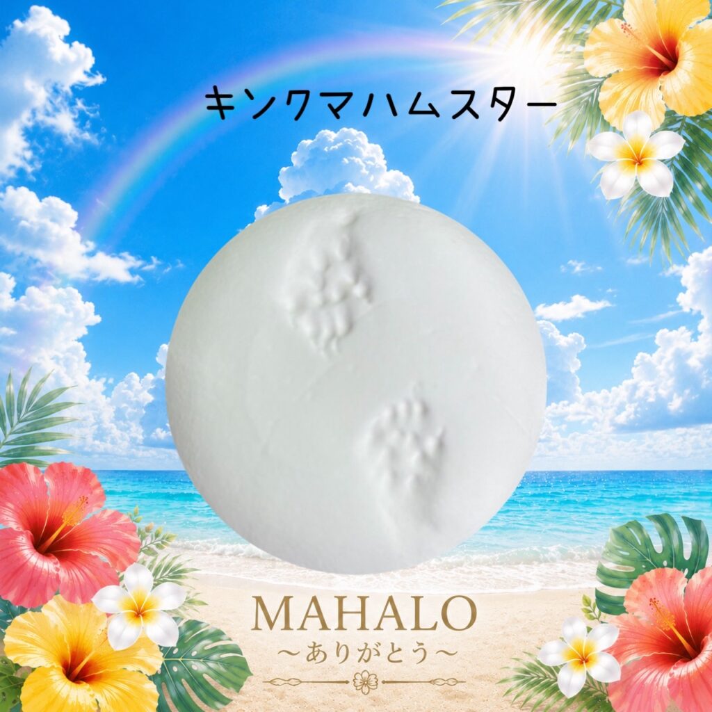 MAHALOにて対応させて頂いたキンクマハムスターちゃんの足型