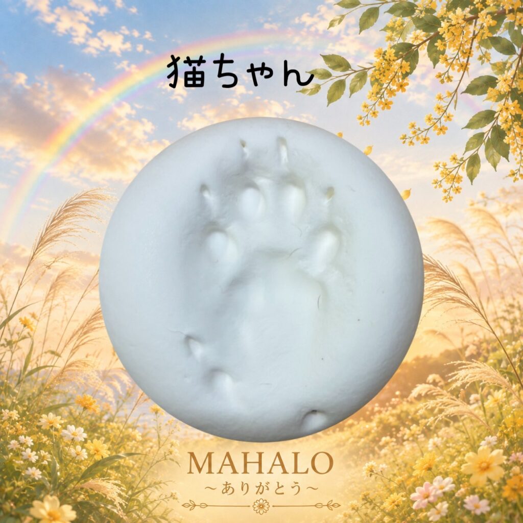 MAHALOにてペット火葬のご対応をした猫の足型