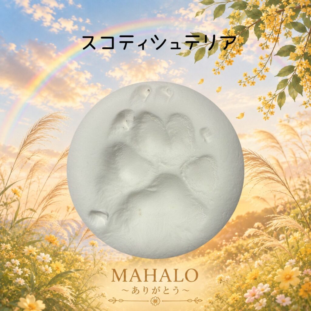MAHALOにてペット火葬のご対応をしたスコティッシュテリアの足型