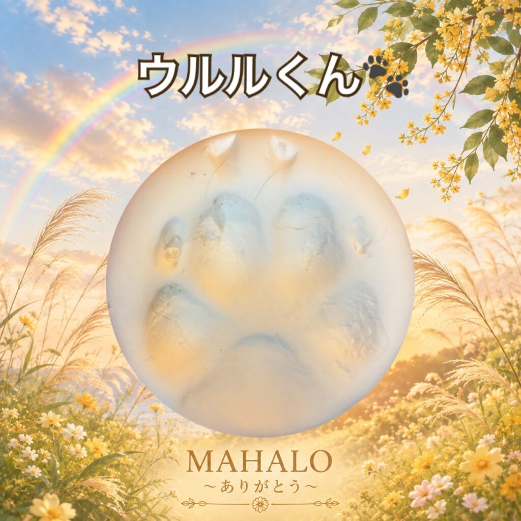 MAHALOにてペット火葬のご対応をした雑種犬の足型