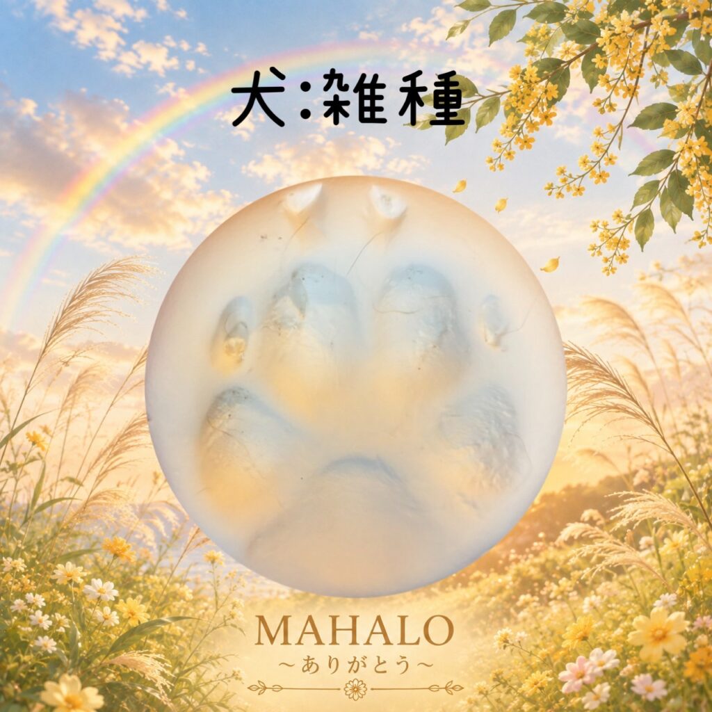 MAHALOにてペット火葬のご対応をした雑種犬の足型