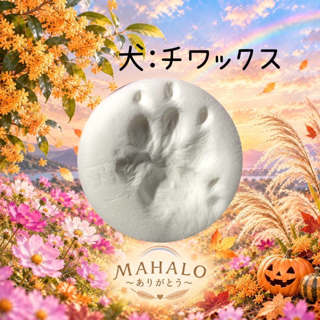 MAHALOにてペット火葬のご対応をしたチワックスの足型