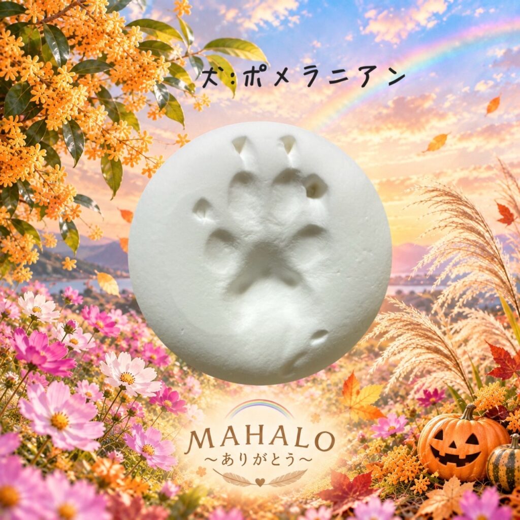 MAHALOにてペット火葬のご対応をしたポメラニアンの足型